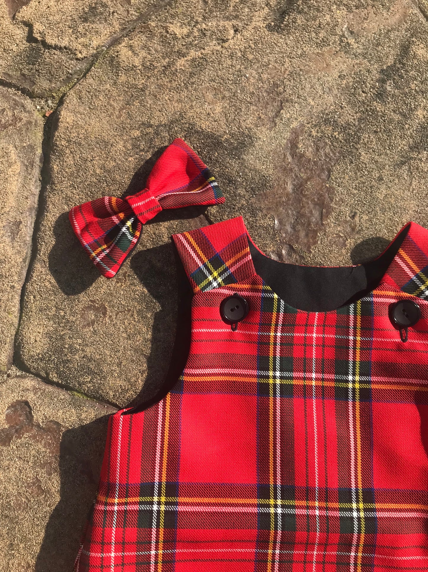 Royal Stewart Tartan, Pinafore and Hair Bow Set