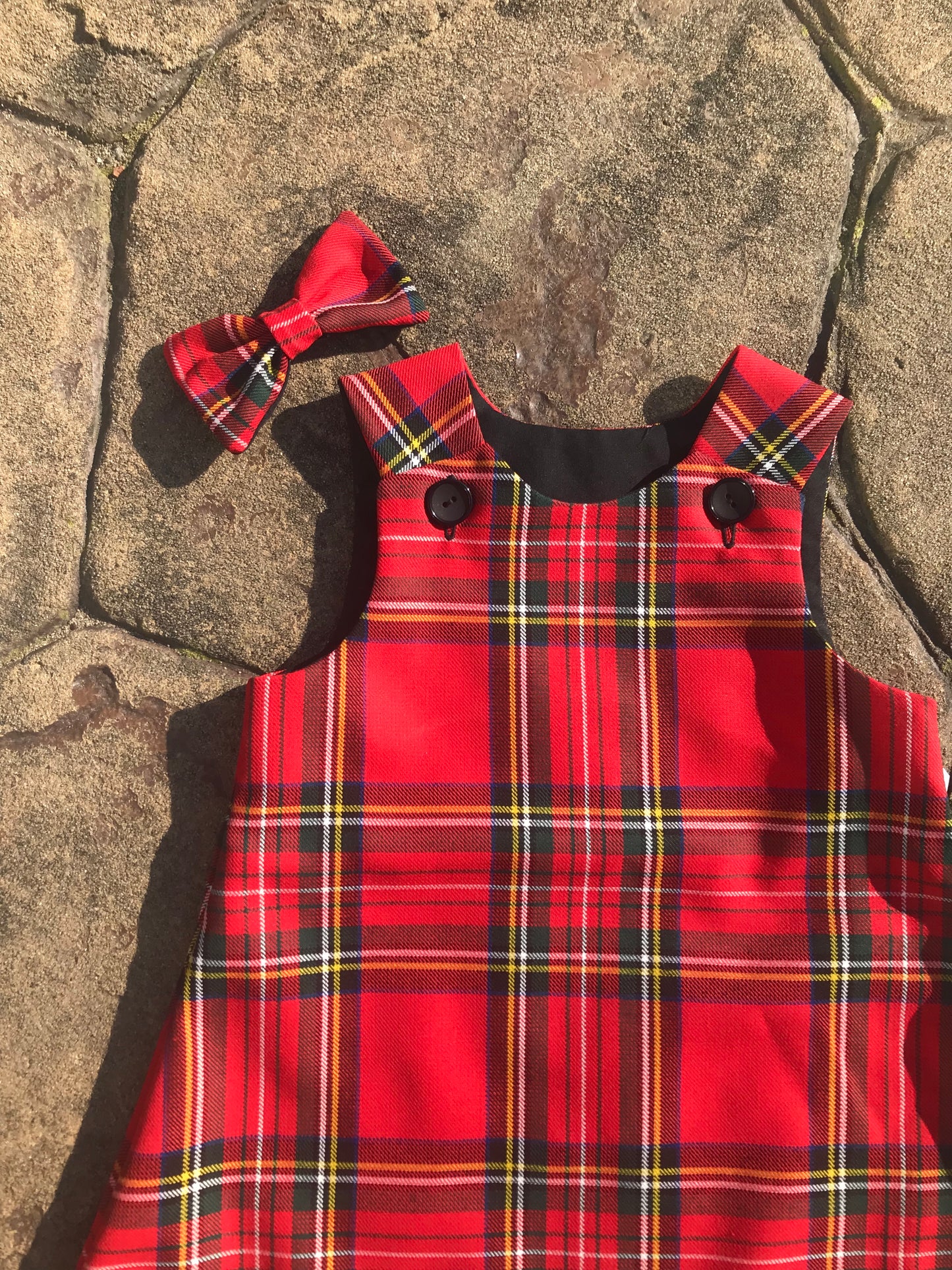 Royal Stewart Tartan, Pinafore and Hair Bow Set