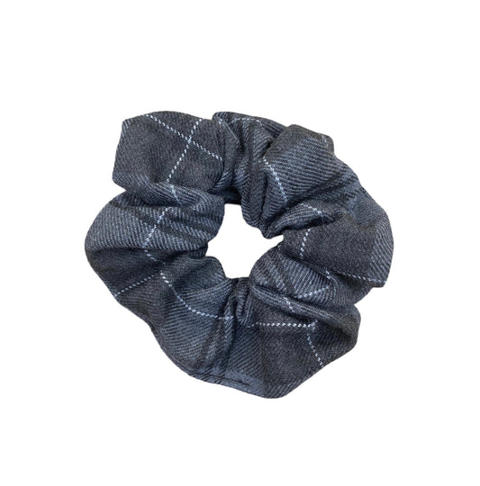 Grey Granite Tartan Hair Scrunchie